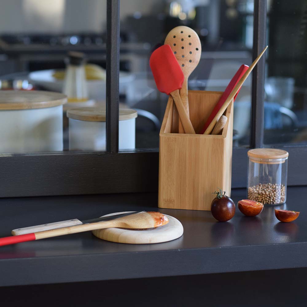 Bamboo Utensil Crock