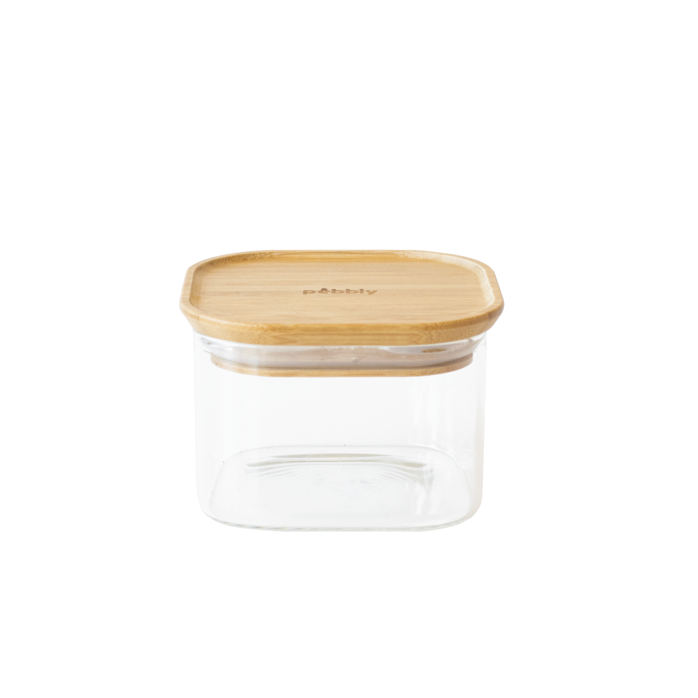 Stackable Glass Container with Bamboo Lid